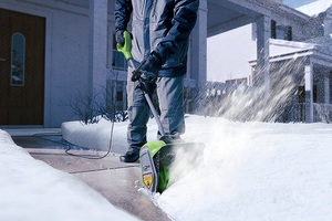 Quitanieves de Jardín, Pala Quitanieves Eléctrica de 12 Pulgadas, Máquina Quitanieves con Ruedas - Product Image 3