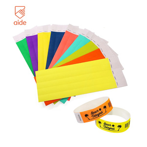 Wholesale Disposable Wristband Tyvek Bracelet Tearproof Colorful Dupont Tyvek Paper Wristbands for Event Amusement Park