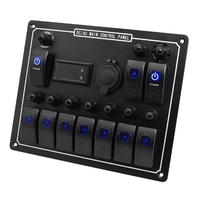 10 LED disjoncteur à bascule 24V 12V panneau d'interrupteur à bascule pour voiture bateau caravane accessoire marin-marche-arrêt pour la maintenance des tests