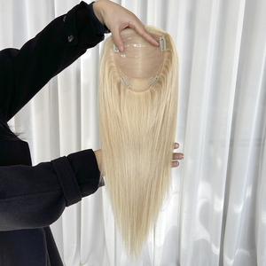 ผมแท้แบบเรมี่ ขนาด 5x6.5 นิ้ว # ท็อปเปอร์ผมสีบลอนด์ 60 สี  ฐานไหม  แบบใส  ระบบเปลี่ยนผม  พร้อมส่ง - Product Image 6