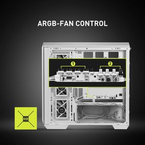 Vỏ case máy tính chơi game MSI MAG PANO 100L PZ WHITE PLUS cao cấp, dạng tháp giữa, mặt bên kính cường lực, quạt ARGB 120mm, màu trắng - Product Image 4