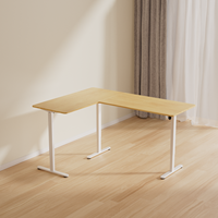 Bureau assis-debout électrique numérique automatique en forme de L à deux moteurs, réglable en hauteur et en angle