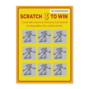 Miễn phí thiết kế Scratch 3 để giành chiến thắng Lucky Draw in kỹ thuật số lõi Đen giấy tùy chỉnh thẻ cào - Product Image 1