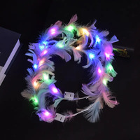 Guirlande de plumes blanches scintillantes à LED pour les fêtes d'anniversaire et de concert
