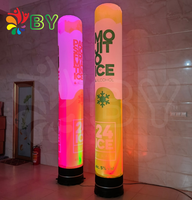 2m 3m Gonflable Air Long Tube Led Pilier Gonflable Cônes pour Événement Colonne D'air Gonflable avec Éclairage Décoration de Scène