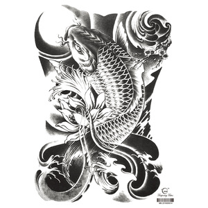 Tatouage temporaire style indien pleine surface du dos, motifs ailes, geisha, couronne, grande taille, art corporel pour hommes et femmes - Product Image 5
