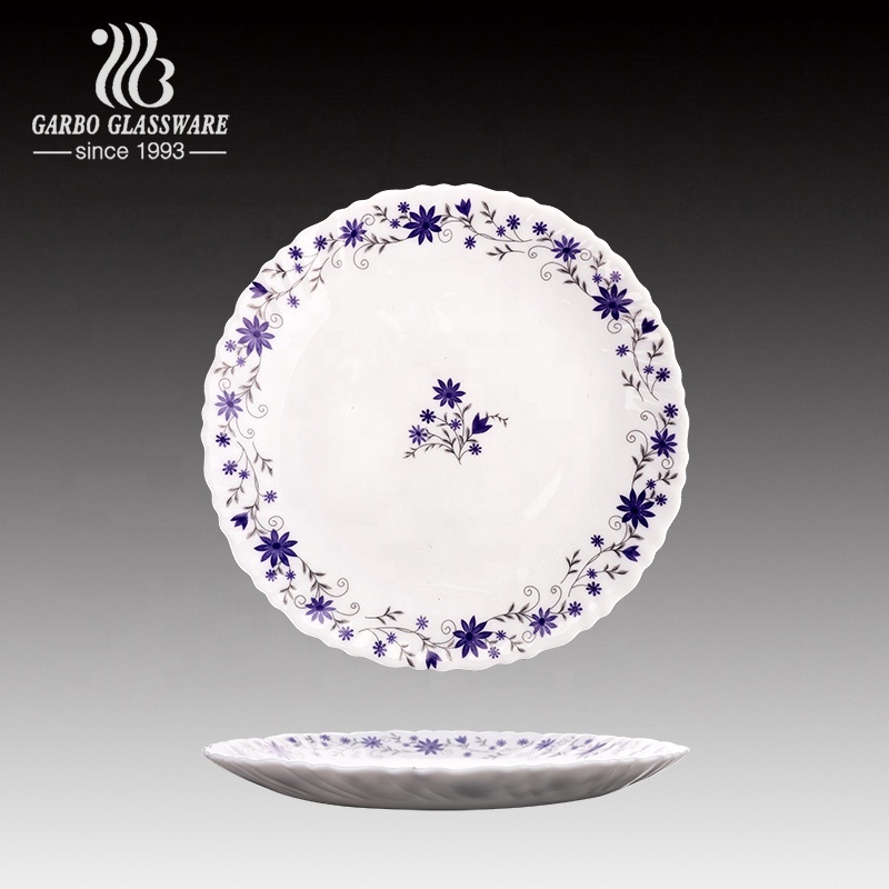 8 pouce Plat à Dessert En Verre Opaline Élégante Assiette En Opaline En Stockage Vaisselle de Table De Dirrérents Taille