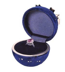 Customized High-End Starry Sky Korean Velvet Christmas <b>Ring</b> <b>Box</b> Square Pattern Circular Pendant Necklace Jewelry Packaging - Product Image 1