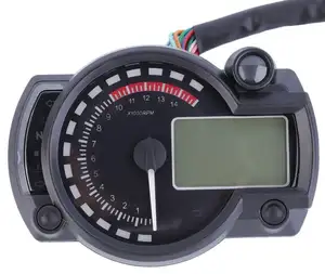 SCL-2016030060 Speedometer sepeda motor, Odometer LCD Digital 299 MPH/celana Universal untuk motor mudah dipasang