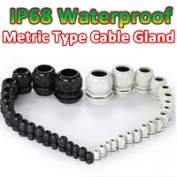 Passe-câble en nylon étanche IP68 VEGH PG7 à inserts multiples pour câbles de 3 à 6,5 mm avec options PG9-PG21 Noir/Gris -40~100
