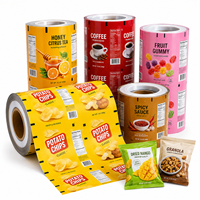Film d'emballage alimentaire imprimé sur mesure pour machine d'emballage automatique, film d'emballage flexible laminé PET PE