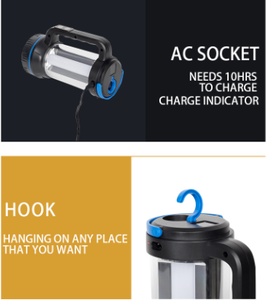 Đèn pin <span class=keywords><strong>led</strong></span> chất lượng cao-Đèn chính 5w với đèn <span class=keywords><strong>led</strong></span> <span class=keywords><strong>3</strong></span> mặt 54-3600mah 10 cắm trại pin sạc pin lithium 60 abs - Product Image 2