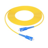 Kabel Patch Fiber Optik Single Mode SC SC APC LSZH PVC Simplex SM 2.0mm 3.0mm G652D untuk Jaringan Komunikasi FTTH Dalam Ruangan