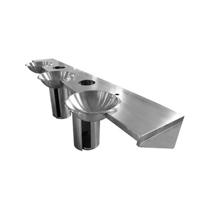 304 Stainless Steel Pedestal Sink Rectangular <b>Basin</b> <b>Round</b> Bowl Floor Mounted Easy Clean Bathroom Sink - Product Image 1