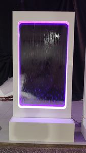 Fontaine carrée blanche Décoration intérieure Maison Lumières LED Décoration extérieure <span class=keywords><strong>Jardin</strong></span> Cour Panneau de cascade transparent - Product Image 6