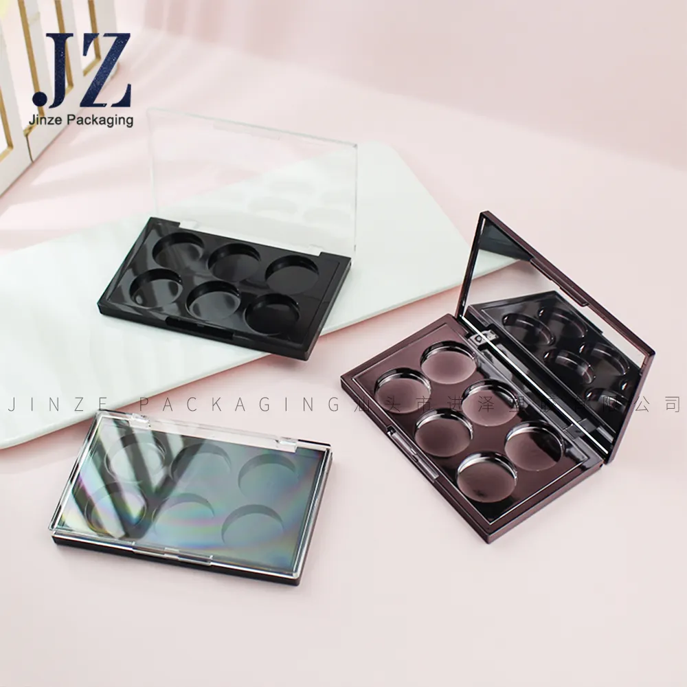 Jinze 6 Kleuren Luxe Custom Logo Goedkope Make Up Custom Oogschaduw Verpakking