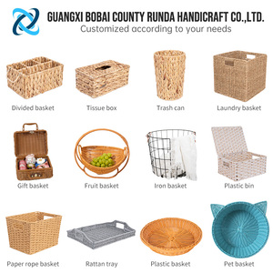 Keranjang Piknik Rotan Anyaman Tangan dengan Pegangan, Keranjang Penyimpanan Peralatan Dapur, Wadah Makanan untuk Menyajikan Sayuran dan Makanan - Product Image 5