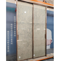 HDSAFE cadre en aluminium armoire placard porte en verre maison coulissante hôtel villa appartement fermeture en douceur miroir système de portes coulissantes