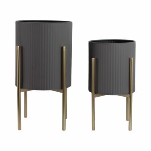 Macetas modernas con soporte de metal, macetas decorativas para interiores, para sala de estar, entrada, pasillo, decoración del hogar - Product Image 1