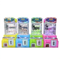 Machine à griffes mini de type arcade, à monnayeur, avec interface en anglais, pour petits jouets en peluche et figurines de combat en plastique, pour enfants