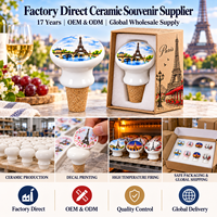 Bouchon de bouteille en céramique souvenir de voyage Paris France Tour Eiffel Paysage de la Seine Bouchon de vin avec boîte cadeau Vente en gros