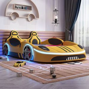 Contemporary <strong>Car</strong> Shaped <strong>Childrens</strong> <strong>Bed</strong> Featuring Premium Leather Finish and Ergonomic Design for Safe Sleep Experience - Product Image 6
