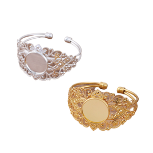 Bracelet en cuivre plaqué à deux couleurs, motif fleur, soudé, 20 mm, idéal pour <span class=keywords><strong>les</strong></span> tenues Hanfu et <span class=keywords><strong>les</strong></span> <span class=keywords><strong>couronnes</strong></span> <span class=keywords><strong>de</strong></span> cheveux (jiangc (08283)) - Product Image 1