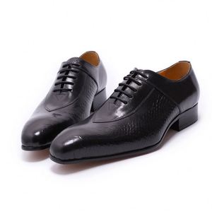 Chaussures habillées Oxford en cuir pour hommes, imprimé peau de serpent, à lacets, bout pointu, pour le bureau, les mariages et les soirées – Fabrication chinoise - Product Image 4