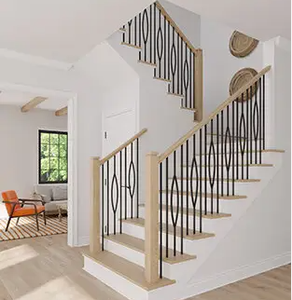 Balaustres de hierro modernos Marquis de la serie Aalto emparejados con barra lisa - Product Image 6