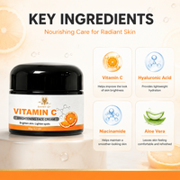 Crème hydratante pour le visage à la vitamine C, vegan, blanchissante, éclaircissante, pour une peau éclatante, marque privée