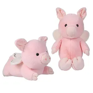 Mascot Customized LOGO Soft Toy Pink Pig New Stuffed Animal With Wings Plush Pig Toy