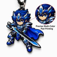 3D Anime Krieger PVC Karabiner Schlüsselanhänger Cooler Cartoon-Charakter Rüstung Cosplay Sammlerstück Geschenk