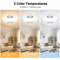 Plafonnier LED intelligent RGBW avec haut-parleur intégré, synchronisation musicale, contrôle par application, changement de couleur et intensité réglable