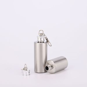 Borraccia Portatile Cilindrica Piccola per Liquori, Mini Fiaschetta da 1 oz 2 oz in Acciaio Inossidabile con Portachiavi - Product Image 3