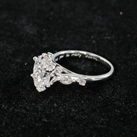 Bague de fiançailles en platine PT950 certifiée IGI 2 carats avec diamant taille ovale et pierres latérales marquise, bague de promesse de mariage solitaire pour femme