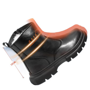 Botas de Nieve para Hombre 5115, Forradas de Lana Gruesa, Cálidas, Impermeables, de Cuero, con Tacón Medio, Color Negro - Product Image 2