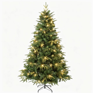 Albero di Natale Artificiale Floccato con Luci LED Bianco Caldo, Effetto Neve, per Interni, Decorazione Natalizia per Casa e Soggiorno - Product Image 2
