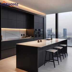 ชุดตู้<span class=keywords><strong>ครัว</strong></span>สำเร็จรูปแบบโมดูลาร์ |   ไม้เคลือบสีดำแบบประกอบได้สำหรับอพาร์ทเมนต์ - Product Image 2