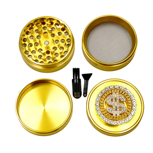 Sang Trọng Kim Cương Thiết Kế Mới Thuốc Lá Phụ Kiện 4-Hai Lớp Kẽm Hợp Kim Khói Thảo Mộc Máy Xay - Product Image 4