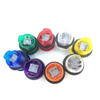 Boutons d'arcade lumineux pour jeux à monnayeur 5V 12V 28mm, boutons-poussoirs LED avec éclairage RGB, ronds à visser pour machines de jeu