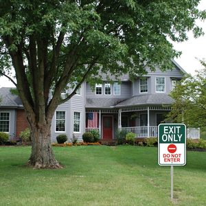 Exit Only Do Not Enter Sign No Entry 18 "X 12" With 35 "Long Metal Stakes With Stand Aluminium Outdoor Use Yard Business - Product Image 4