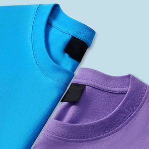 Camiseta de punto de algodón puro de 200 gramos para hombre, manga corta, cuello redondo, color liso, ajuste holgado, antipilling, marca de moda. - Product Image 4