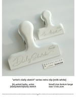 Clip Metálico Vintage con Logotipo Personalizado, Clip para Papel de Diario, Color Negro, Blanco y Verde, Modelo 002