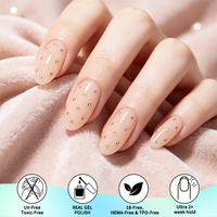 Bandes de gel semi-durcies personnalisées OEM, non toxiques, sans HEMA, sans UV, 16 embouts, couverture complète, étanches, pour la vente en gros