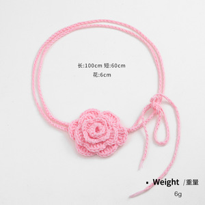 Gargantilla de flores de ganchillo hecha a mano, collar largo ajustable de gamuza con flor de algodón, fiesta de graduación, fecha diaria, <span class=keywords><strong>AECO</strong></span> - Product Image 5