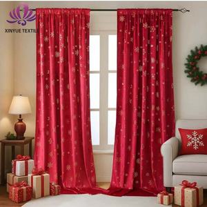 All'ingrosso già fatto il Design del giorno di natale camera d'albergo <span class=keywords><strong>bordeaux</strong></span> <span class=keywords><strong>rosso</strong></span> Grommet Privacy porta <span class=keywords><strong>rosso</strong></span> oscurante spazzolato <span class=keywords><strong>tende</strong></span> - Product Image 2