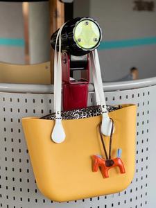 2023 O <strong>Italy</strong> Fashion Handbag Silicone Tote Bag DIY Match <strong>Leather</strong> Handle Inner Women Bag - Product Image 5