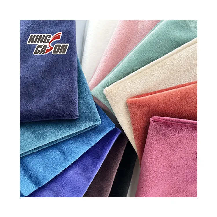 Kingcason 280-350gsm 100% เส้นใยโพลีเอสเตอร์พิมพ์ลายสีได้ตามต้องการมีแปรงผ้าสแปนเด็กซ์นุ่มมากสำหรับเสื้อผ้าของเล่น