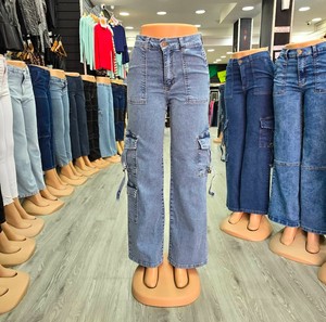 <span class=keywords><strong>Pantaloni</strong></span> <span class=keywords><strong>Cargo</strong></span> <span class=keywords><strong>da</strong></span> <span class=keywords><strong>Donna</strong></span> in Denim Streetwear Invernale Multi-Tasca a Vita Media Vendita all'Ingrosso - Product Image 6