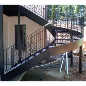 Modernos projetos de escada em espiral ao ar livre escadas escada em espiral de ferro fundido de metal exterior